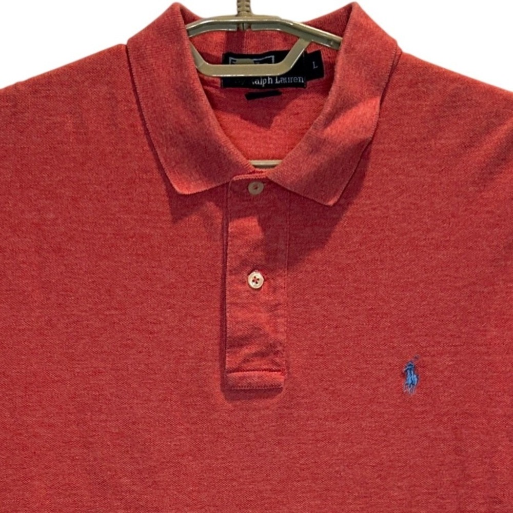 Polo Ralph Lauren Polo Shirt Large Men's Red Heather Short Sleeve Cotton Pony